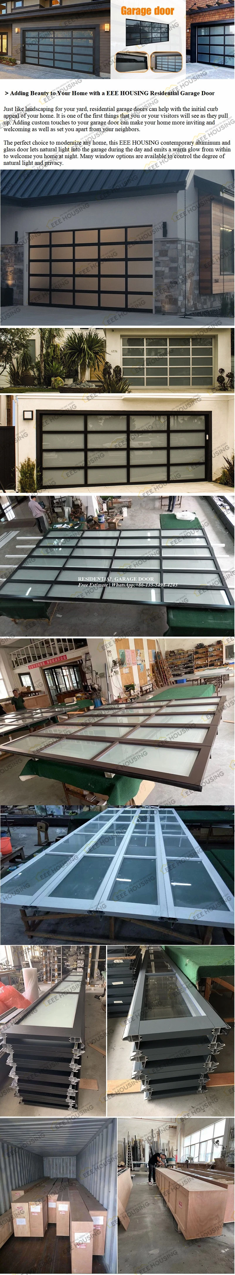 China Factory Supply Aluminum Glass Panel Modern Sectional Remote Control Glass Garage Roller Door Prices