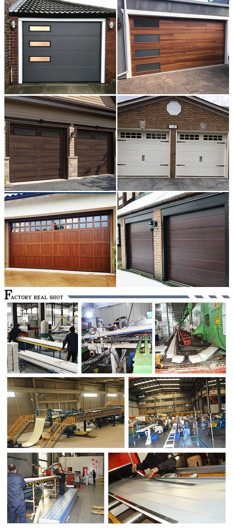 Isluated Steel Commercial Roll up 9 X 7 Sectional Overhead Garage Doors