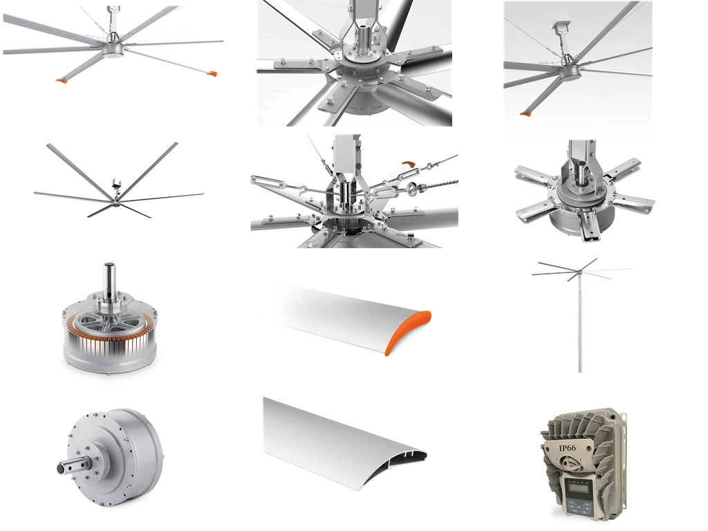Hvls Large Industrial Ceiling Fans with Permanent Magnet Gearless Motor
