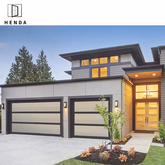 China Factory Supply Aluminum Glass Panel Modern Sectional Remote Control Glass Garage Roller Door Prices