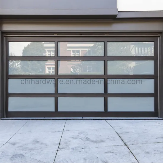 Aluminum Electric Modern Roll up Sliding Sectional Gautomatic Clear Glass Overhead Garage Door 