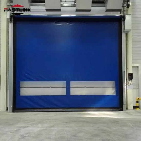 Fastlink High Quality Durable Industrial PU Waterproof Mechanical Exterior High Speed Overhead Coiling Durable Insulation Rolling Shutter Doors 