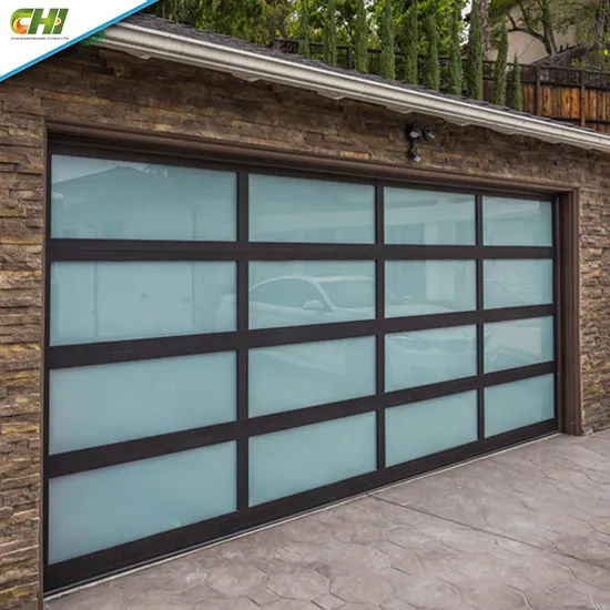 16X8 Unbreakable Polycarbonate Automatic Aluminum Glass Sectional Garage Door 