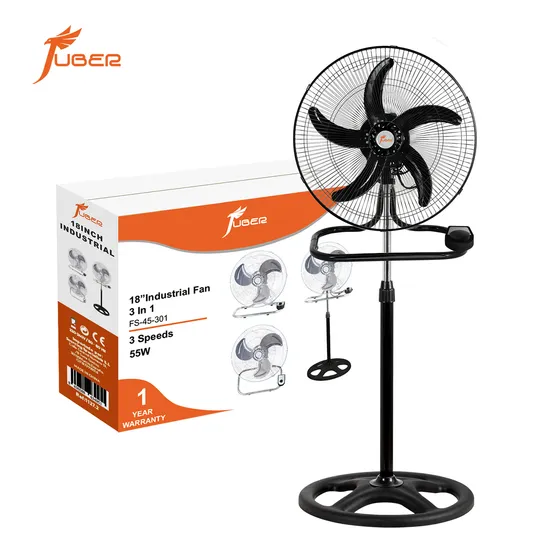 Metal Blades Fan 18 Inch High Quality Industrial Electric Fan Heater Pedestal Stand Fan with Full Copper 