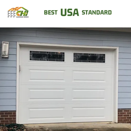 North American Sectional Aluminum Alloy Waterproof Finished Modern Two Car Garage Door 