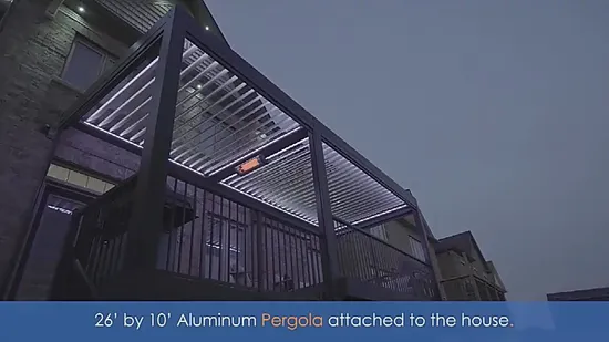 Outdoor Patio Furniture Modern Motorised Louvre Roof Bioclimatic Pergola Sunshade Aluminium Gazebo Shelter with Aluminum Privacy Shutters Door Design 